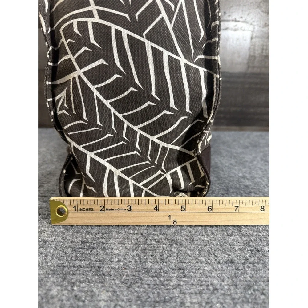 Tory Burch Tote Bag Purse Shoulder Bag Brown Jungle Print Canvas